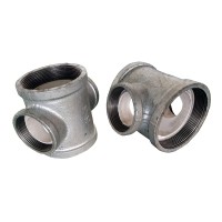 48mm 3 Way Cast Iron Tee Pipe Fittings Dn40 Pipe Clamp 3/4 1''hot Dip Galvanized Three Socket Steel Pipe Fitting Npt Bsp Bspt